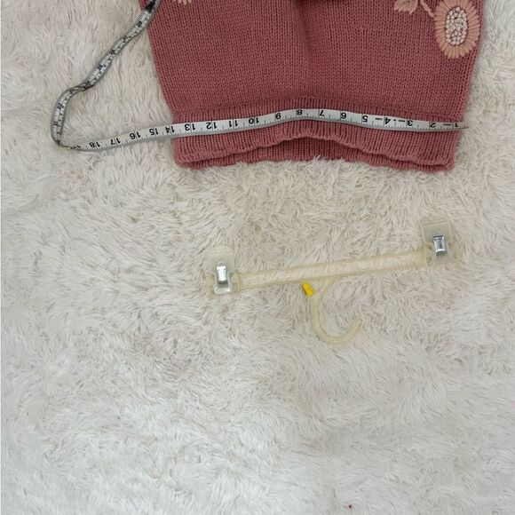 LoveShackFancy Oxford Wool Blend Mini Sweater Skirt in Pink Size S - Picture 9 of 11